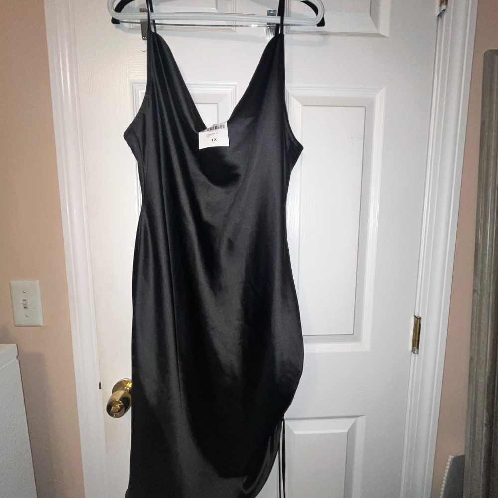 Elegant Black Satin Slip Dress